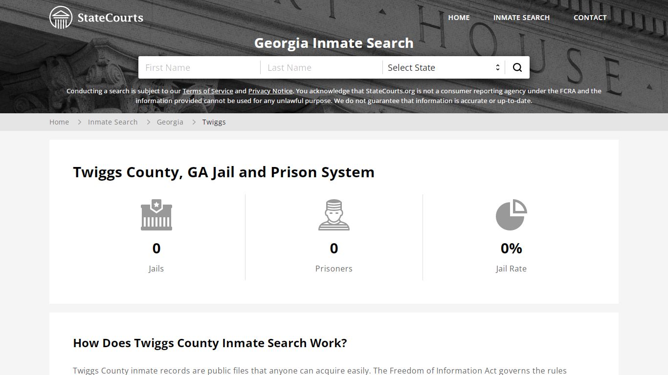 Twiggs County, GA Inmate Search - StateCourts