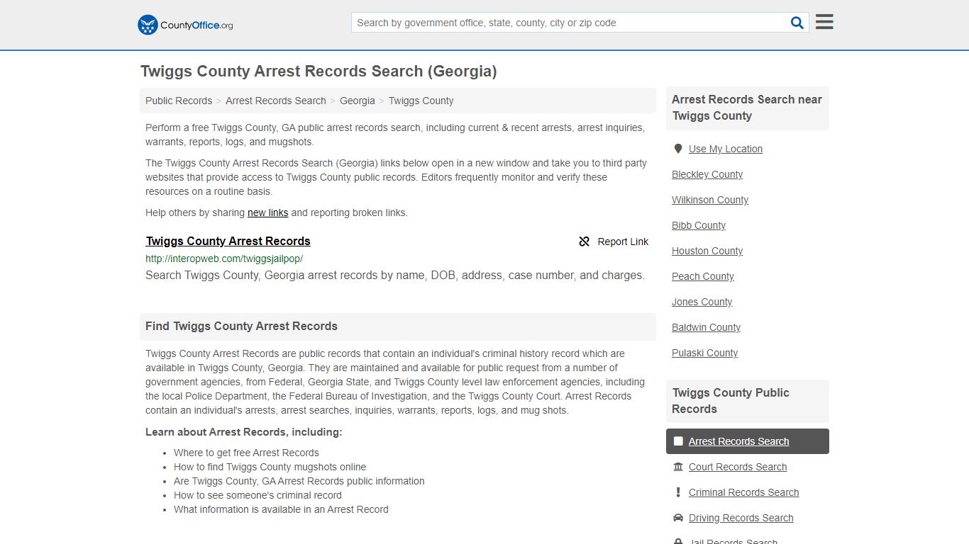 Arrest Records Search - Twiggs County, GA (Arrests & Mugshots)